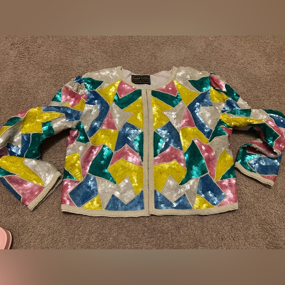 Vintage cropped sequin blazer. READ DESCRIPTION